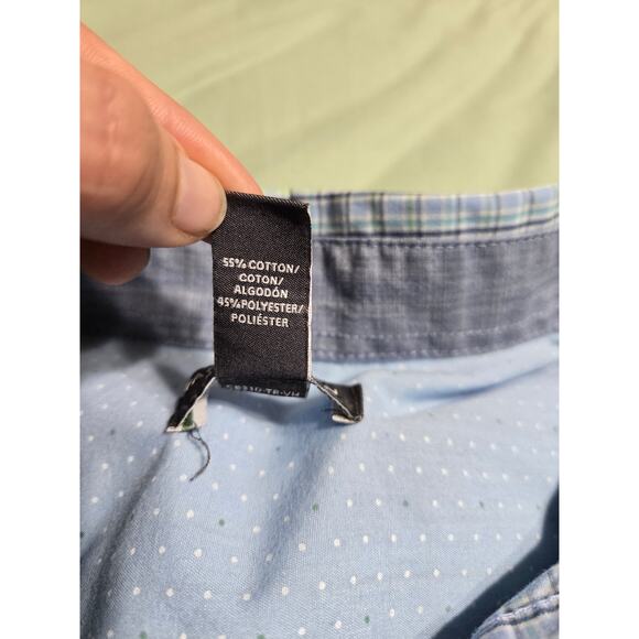 Van Heusen small men's blue plaid button up short sleeve shirt - Picture 5 of 9